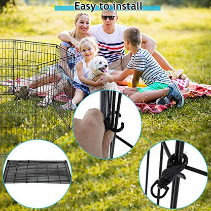 Puppy Playpen Dog Fence Pet Playpen 8 Panel Metal Portable Foldable Indoor Outdoor Pet Exercise Pen Animal Wire Yard Crate Kennel Pets Playpen for Small Medium Large Dogs - size: 30"x8 Panels