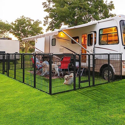 Yaheetech Wide Panel Dog Playpen, 6 Panels 40 inch High Pet Pen with Gate, Portable Indoor Outdoor Fence for Medium/Large Breed Dogs - size: 40"