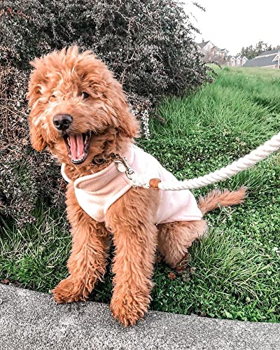 Gooby Fleece Vest Dog Sweater - Lavender, Large - Warm Pullover Fleece Dog Jacket with O-Ring Leash for Small to Medium Dogs - color: Lavender, size: Large (Around 18-lb)