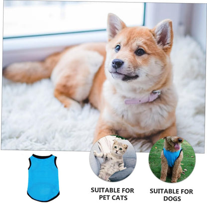 VALICLUD Pet Dog Vest Breathable Mesh Cooling Sleeveless Puppy Shirt Blue M for Summer Wear