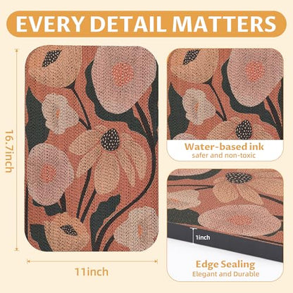 2 Pack Art Cat Scratcher, Wall-Mountable Cat Scratch Pad, Wall Cat Scratcher 16.7x11x1 Inch Cat Scratching Board for Indoor Cats Toy(Flower Series1) - color: Flower Series1