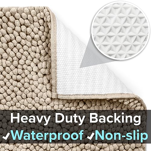 CatGuru Cat Litter Mat, Medium, Extra Large, XXL, Waterproof Litter Box Mat, Non Slip Kitty Litter Mat, Machine Washable Litter Trapping Mat, Soft Litter Tray, Cat Stuff (Medium, Sand/Heavy-Duty) - color: Sand/ Heavy-duty