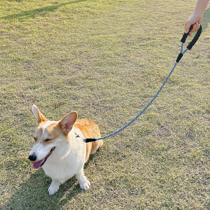 3FT Heavy Duty Rope Dog Leash, 6/8/10/12/15/20/30 FT Long Dog Lead Nylon Pet Leash, Soft Padded Handle Thick Lead Training Leashes for Large Medium Dogs (3ft * 1/2", Blue Black) - color: blue black, size: 1/2" * 3'