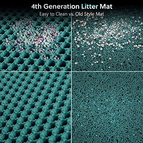 WePet Cat Litter Mat, Kitty Litter Trapping Mat, Honeycomb Double Layer Mats, No Phthalate, Urine Waterproof, Easy Clean, Scatter Control, Catcher Litter Tray Box Rug Carpet - color: #11 Dark Turquoise