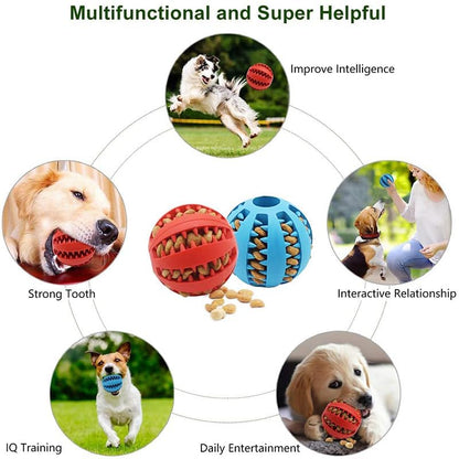 1 PC Interactive Dog Toy Ball Dog Pet Food Treat Feeder Chew Tooth Cleaning Durable Puppy Ball Random Color - color: D