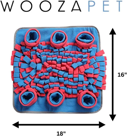 Snuffle Mat for Dogs, Boredom Buster Interactive Puzzle Feeding Mat, Encourages Natural Foraging Skills and Stress Relief Small/Medium/Large Dogs (Pink and Blue) - color: Pink and Blue