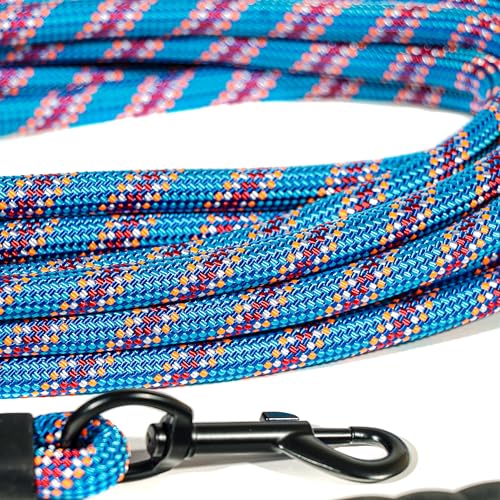 Pet Fit For Life Heavy Duty 30 Ft Bungee Tie Out Cable for Safe Outside Dog and Puppy Yard Play with Stretch Resistance and Dual Clasps - Pairs with PFFL Dog Anchor Stake for Small/Medium/Large Dogs