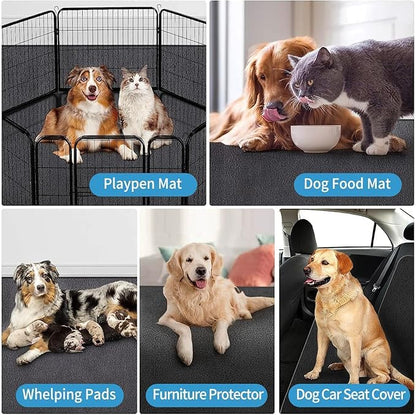 Dog Playpen Mat Pads, Puppy Pads for Dogs Training, Whelping, Housebreaking, Incontinence, Kennel, Reusable, Absorbent, Waterproof, Non-Slip, Washable, 34" x 52", Black - size: 34" x 52" - 1 Pack