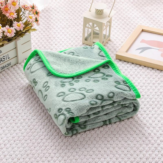 1pc Tear-Resistant Soft Cozy Fleece Pet Blanket - Paw Print Design | Machine Washable, Warm Comfortable Blanket for Small, Large Dogs & Small Pets, Animal-themed Decor, Plush Texture(Green-16*23Inch) - color: Pink, size: 16*23Inch