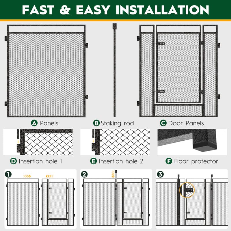 40" Height Dog Playpen for Small Dog & Puppy, 16 Panels Metal Pet Playpen with Safety Mesh, Portable Foldable Exercise Pen for Indoor Outdoor, Yard, Camping & RV, Black-Silver - size: 40'', style: 16 Panels