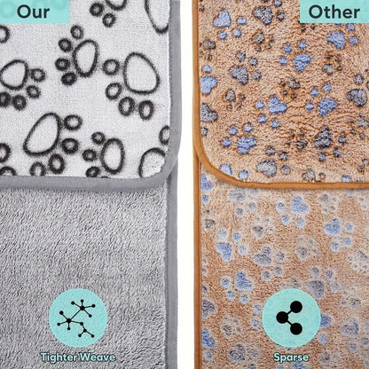 1pc Soft Cozy Pet Blanket with Paw Print Design, Tear-Resistant & Machine Washable, Warm Comfortable Dog & Cat Blanket - 16 * 23Inch, Grey - color: Grey, size: 16*23Inch