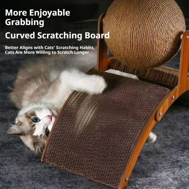 Interactive Cat Scratcher, Cat Scratching Post Design with Arch Bridge Balls-Stylish CatScratching Board, Natural Sisal Scratcher Ball, Fun and Engaging Scratching Post for Exercise - color: 2PCS Small, size: free size