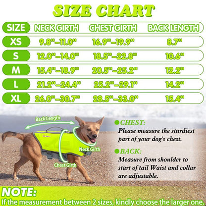 Dog Life Jacket - Small Dog Flotation Vest with Reflective Stripes and Rescue Handle - color: Green, size: Small