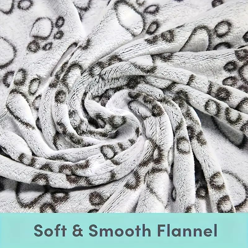 1pc Soft Cozy Pet Blanket with Paw Print Design, Tear-Resistant & Machine Washable, Warm Comfortable Dog & Cat Blanket - 16 * 23Inch, Grey - color: Grey, size: 16*23Inch
