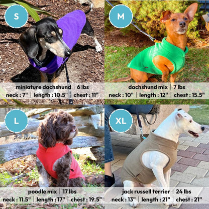 Gooby Fleece Vest Dog Sweater - Lavender, Large - Warm Pullover Fleece Dog Jacket with O-Ring Leash for Small to Medium Dogs - color: Lavender, size: Large (Around 18-lb)
